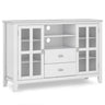 Handcrafted Tall TV Media Stand with Glass Doors and Storage - Multiple Colors