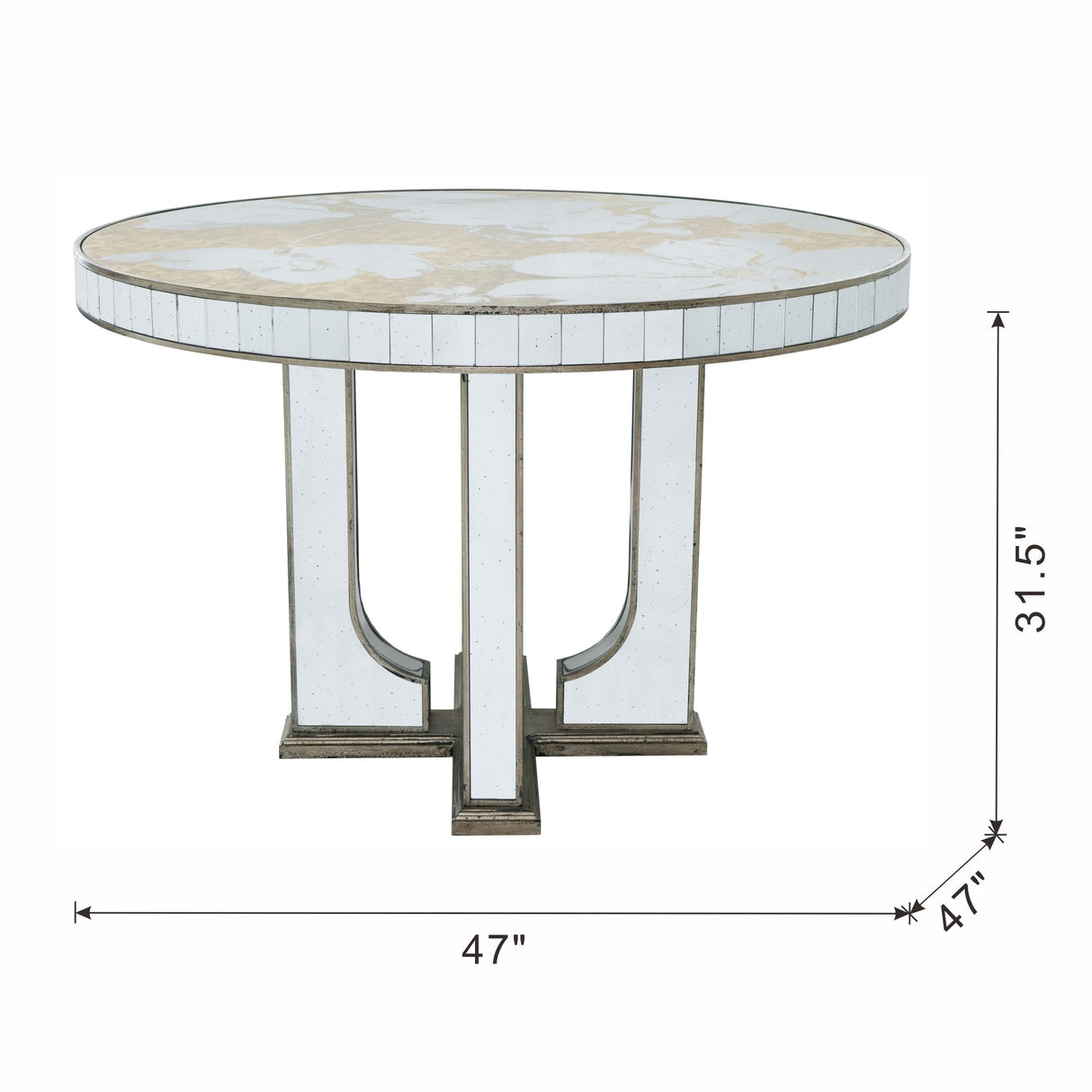 Aesthetic Round Dining Table with Floral Design