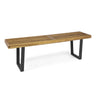 Intrinsic Outdoor Dining Bench with Slat Top - Acacia Wood & Iron
