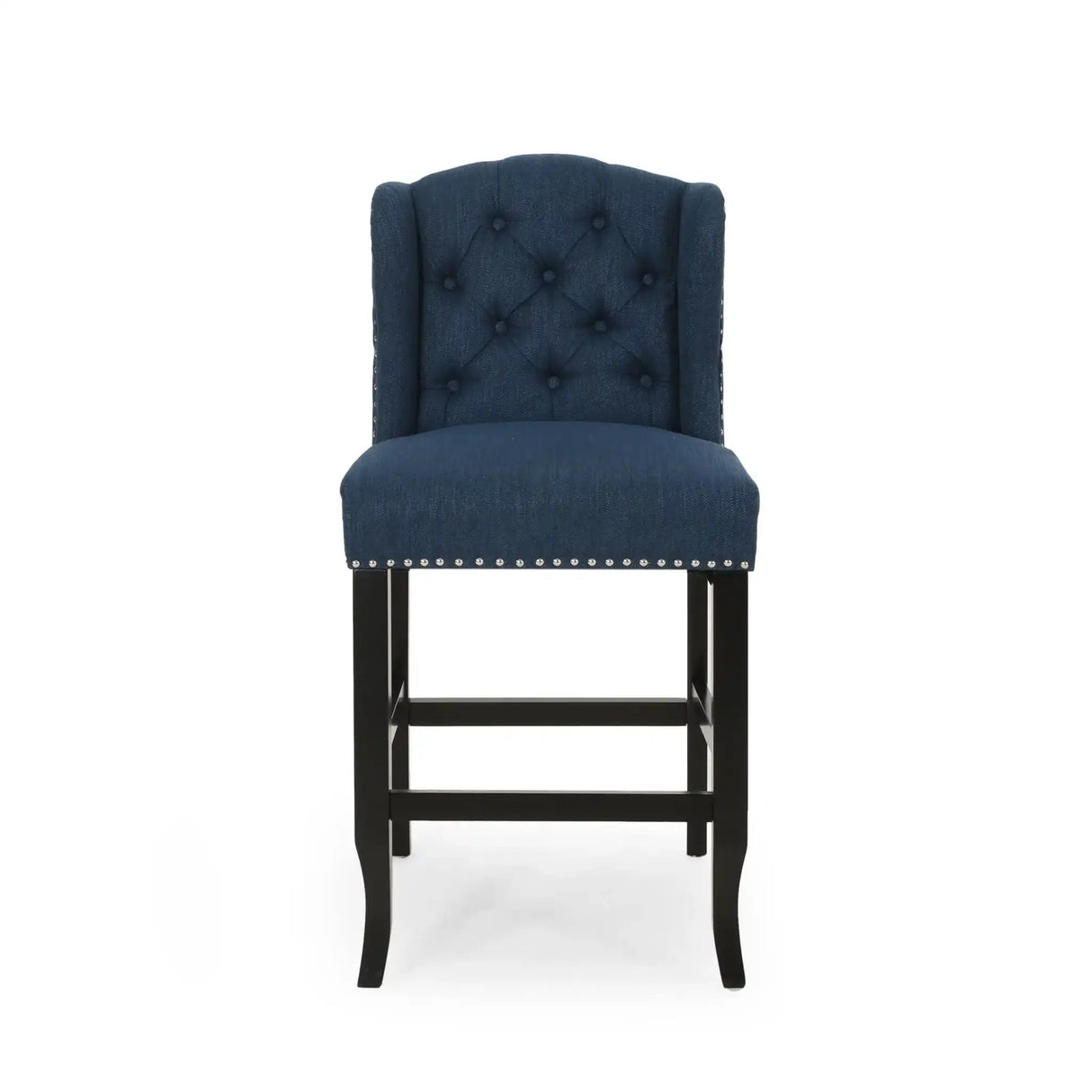 Vienna Fabric Tufted Counter Stool With Nailhead Accents (Set of 2)