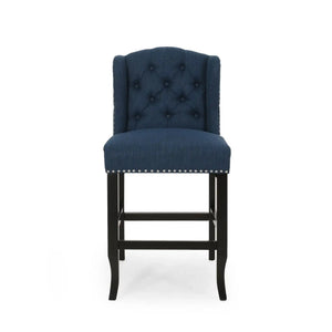 Vienna Fabric Tufted Counter Stool With Nailhead Accents (Set of 2)