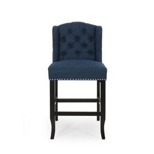 Vienna - Fabric Tufted Counter Stool With Nailhead Accents (Set of 2)