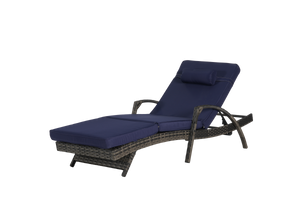 Outdoor Wicker Reclining Chair Set of 2 with Cushions