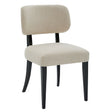 Set of two cream upholstered kitchen dining chairs
