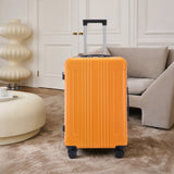 3-Piece ABS Spinner Wheel Luggage Set in Black and Orange