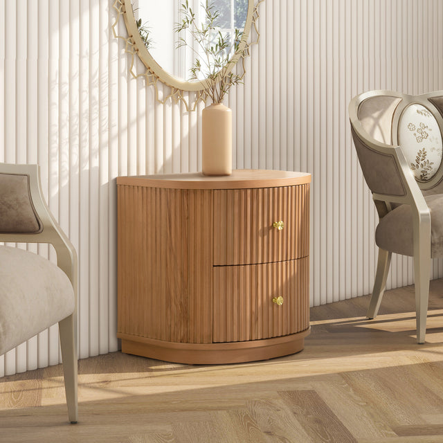 Valentine-24'-2-Drawer-Storage-Side-Table,-Natural-Brown-Beech-Wood-