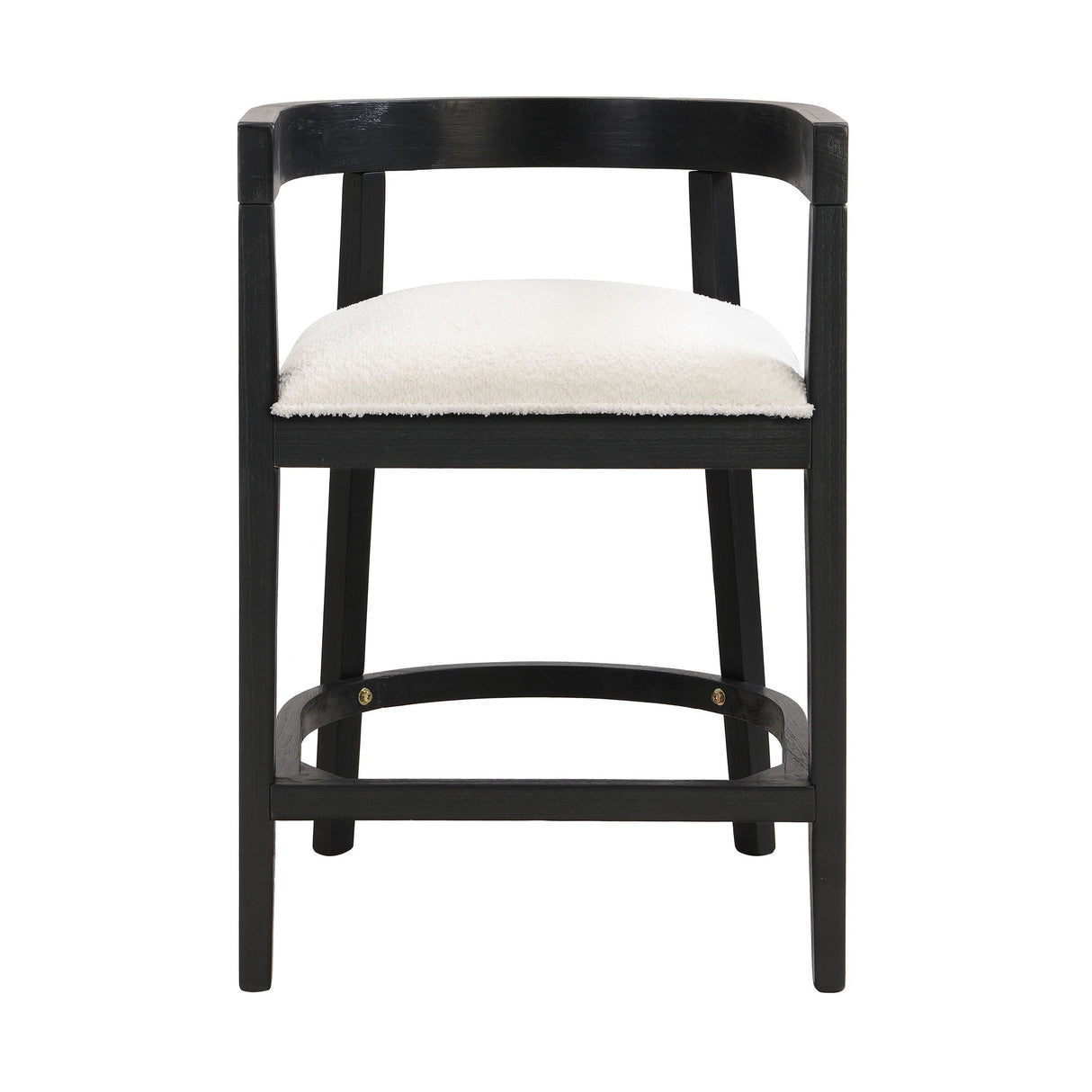Modern Rubberwood Counter Stool Set With Upholstered Seats