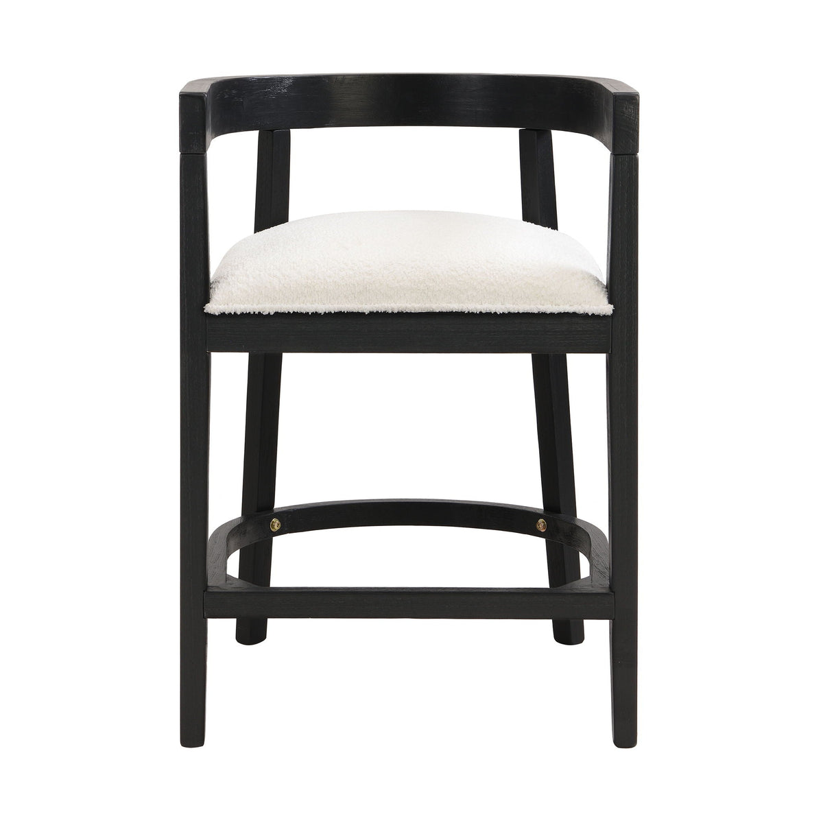 Modern Rubberwood Counter Stool Set With Upholstered Seats