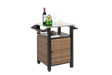 Single Door Outdoor Bar Cart with Stainless Steel Tabletop