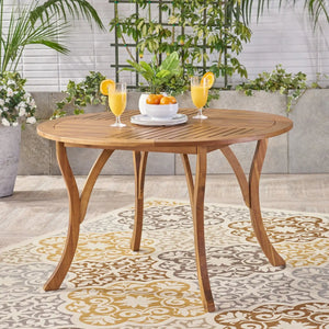 Hermosa Outdoor Acacia Wood Table Circular Design
