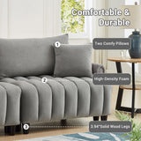 83'' Futon Sofa Bed with Polyester Fabric and Adjustable Backrest