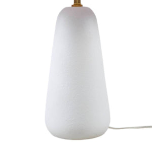 Textured Ceramic Table Lamp with Fluted Fabric Shade - White