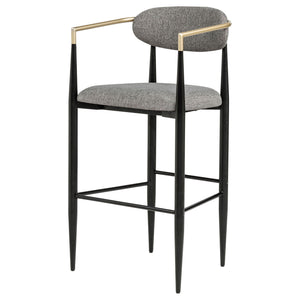 Tina Fabric Upholstered Bar Chair Dark Grey (Set of 2)