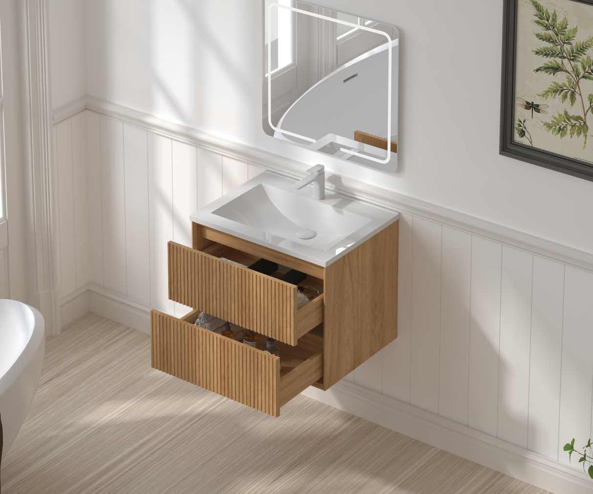 24" Floating Bathroom Vanity Set