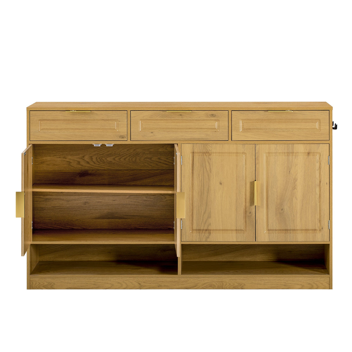 U-Style Farmhouse Sideboard with 3 Drawers & 4 Doors