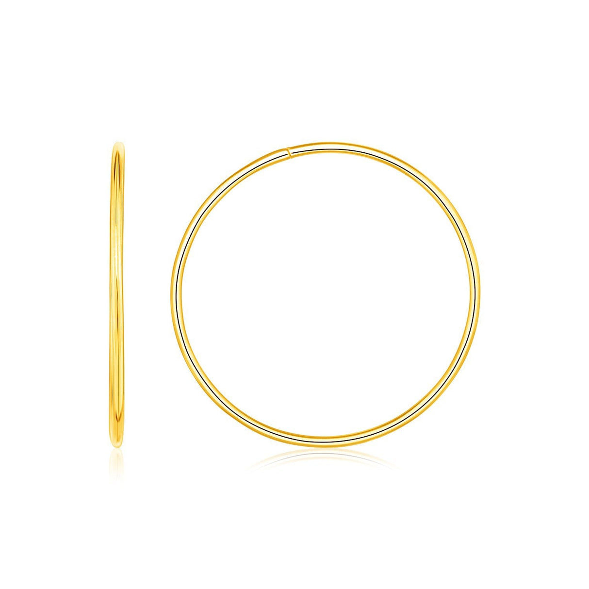 Endless Hoop Style Earrings in 14K Yellow Gold