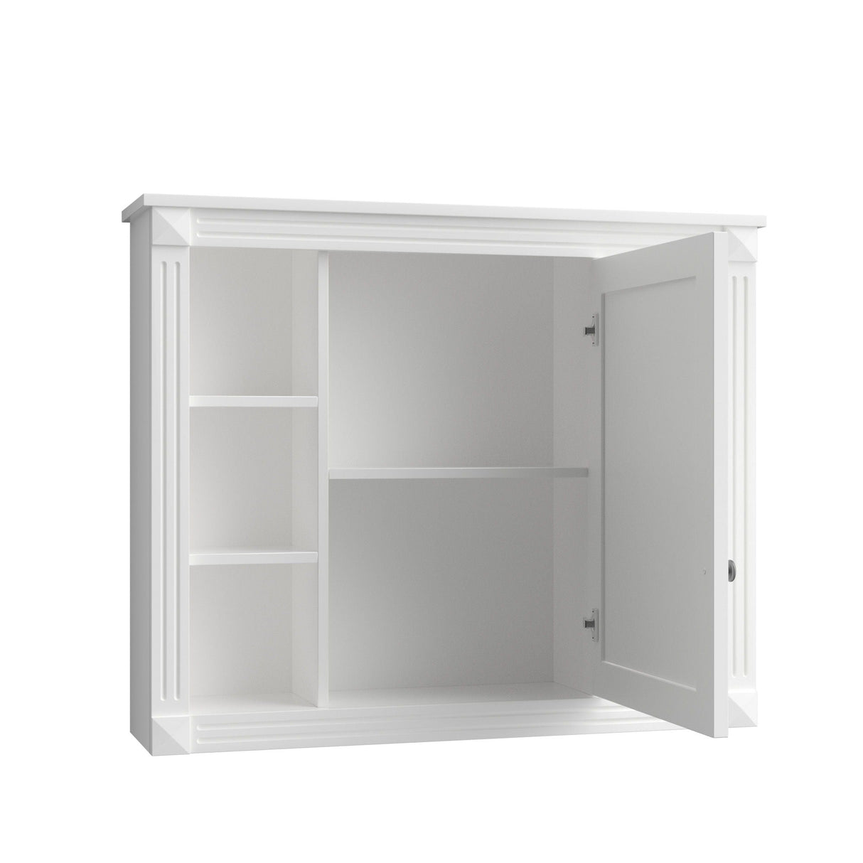Wall Mounted Bathroom Storage Cabinet With Mirror, Cabinet With 6 Open Shelves And Adjustable Interior