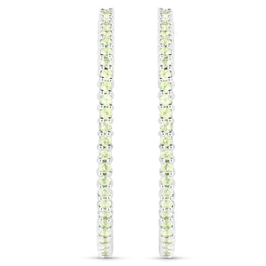 3.50 Carat Genuine Peridot .925 Sterling Silver Earrings
