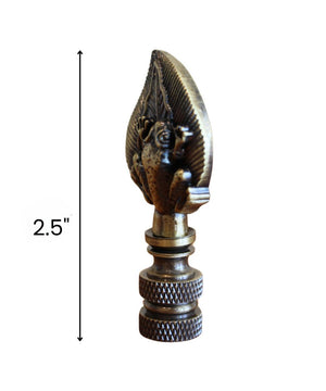 Frog-on-Lily-Pad Lamp Finial Antique Brass, 2.4"h