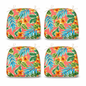 Outdoor Patio Chair Cushions, Water-Repellent U-Shape Thick Foam Seat Cushions (Set of 4)