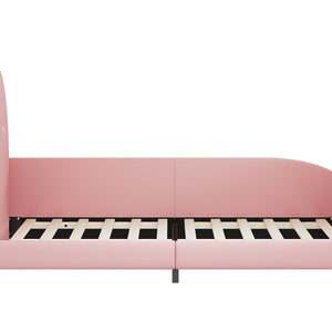 Upholstered Rabbit-Shape Princess Bed With Headboard And Footboard