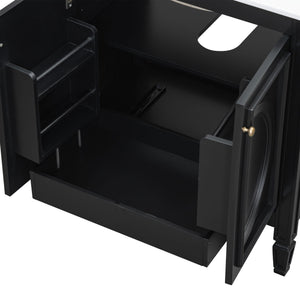 Bathroom Vanity With Sink With 2 Doors And Adjustable Shelf