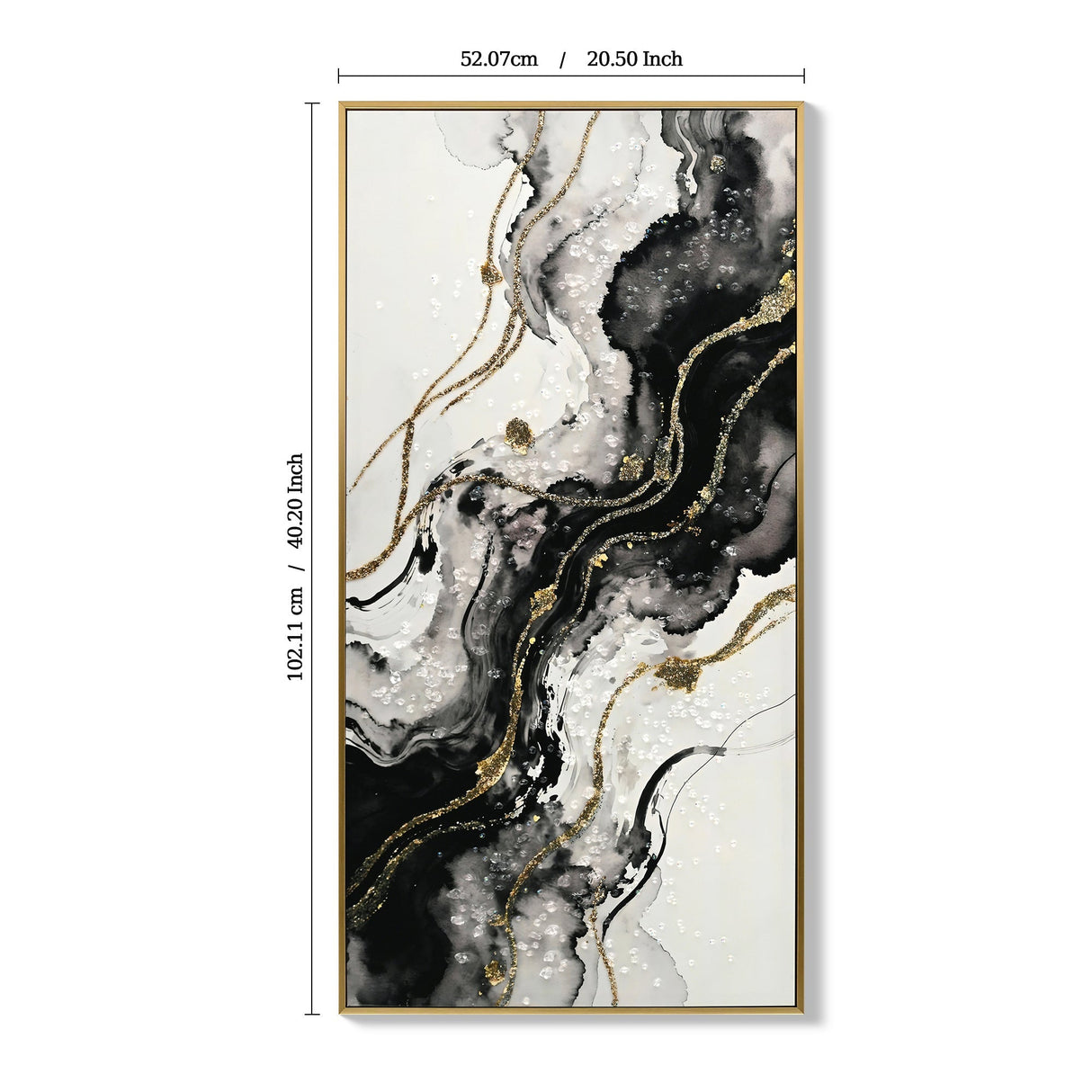 Large Black and White Abstract Wall Art Set of 2