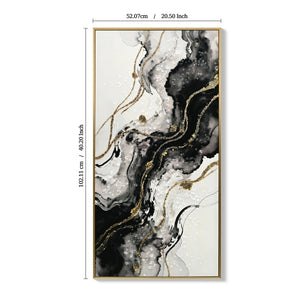 Large Black and White Abstract Wall Art Set of 2