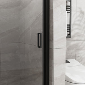 Pivot Shower Door, Tempered Glass, Semi Frameless