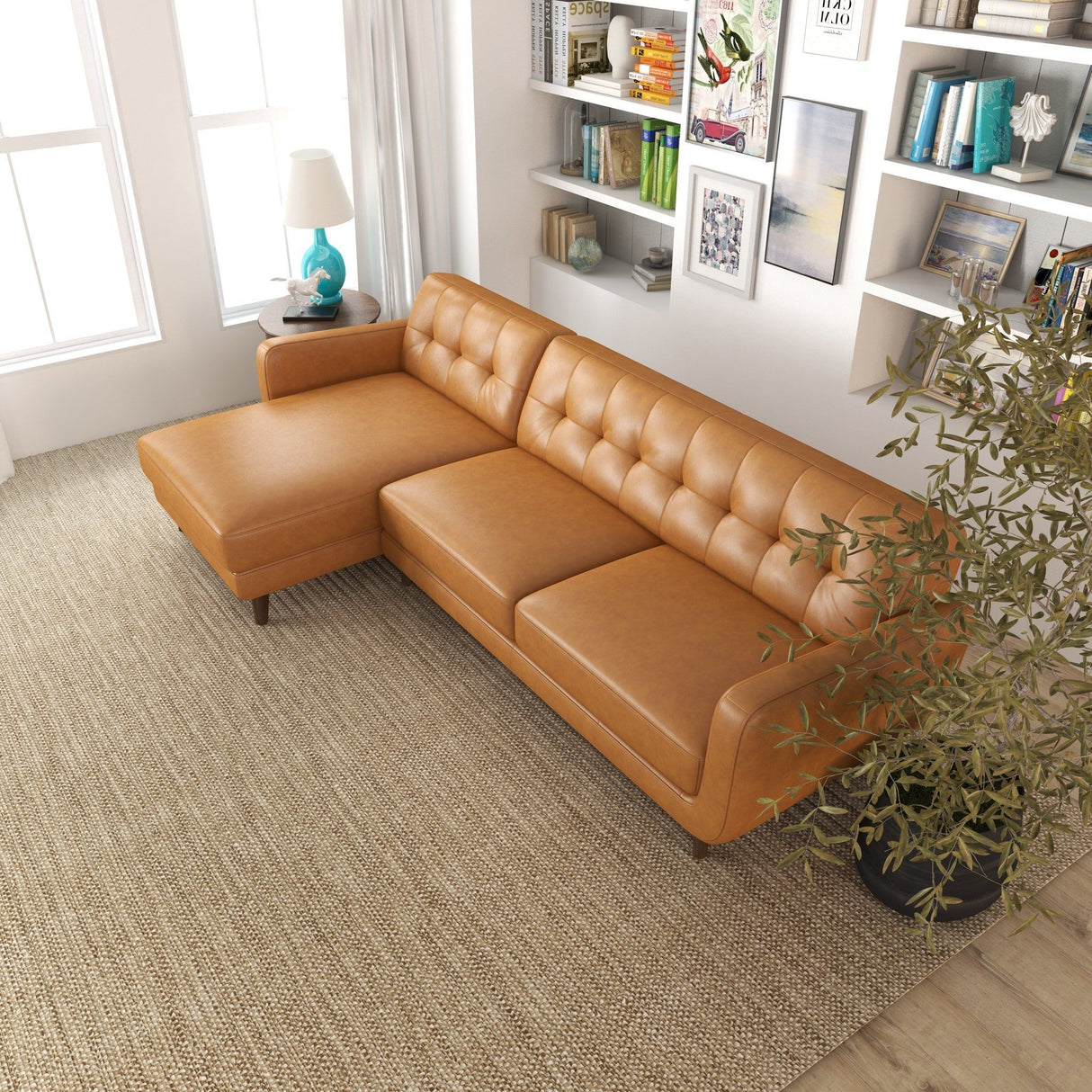 Allison - Mid-Century Modern Sectional Sofa Chaise