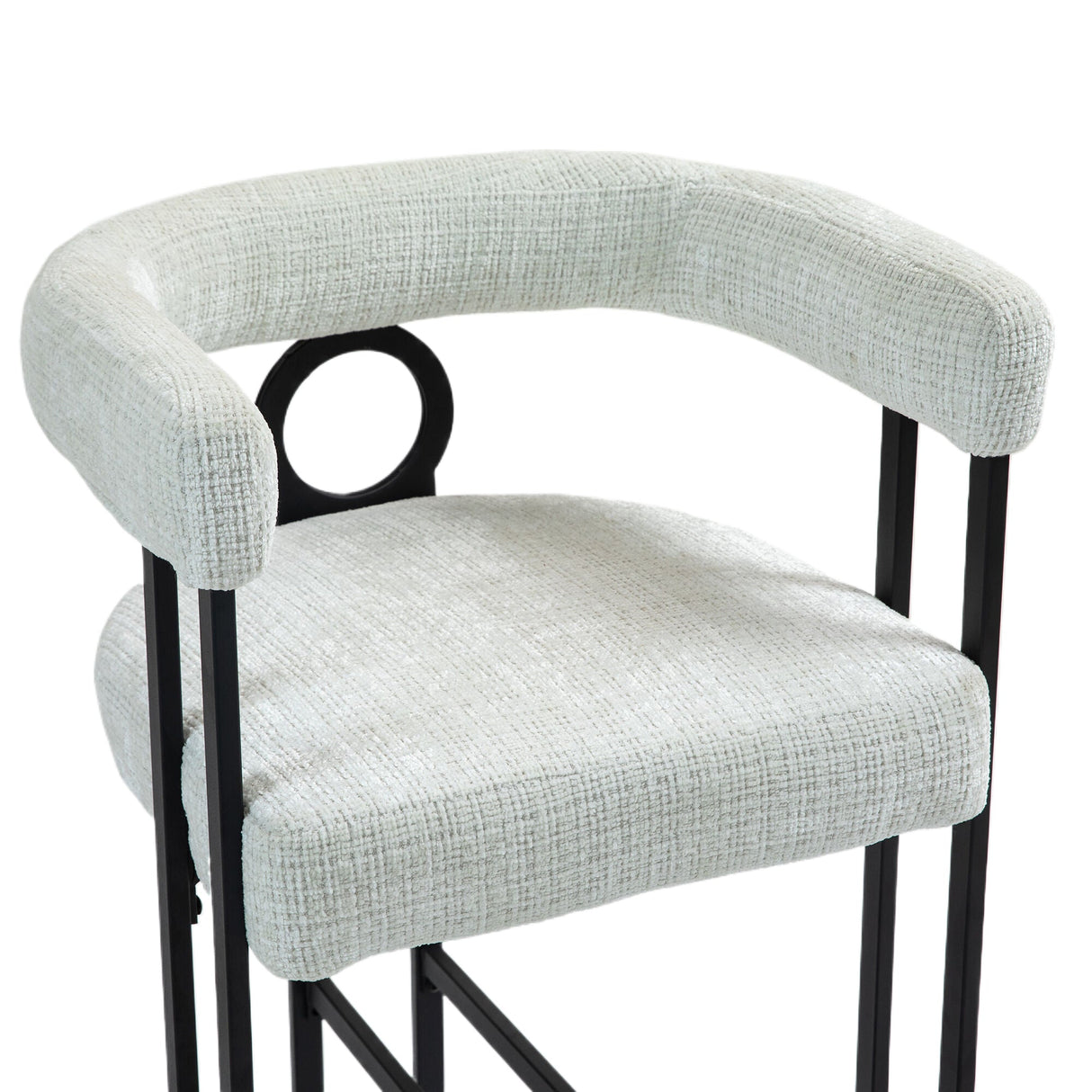 Household bar stools set of 2, modern upholstered with back