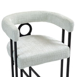 Household bar stools set of 2, modern upholstered with back