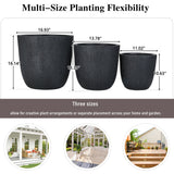 U_STYLE Lightweight MGO Planter Set of 3