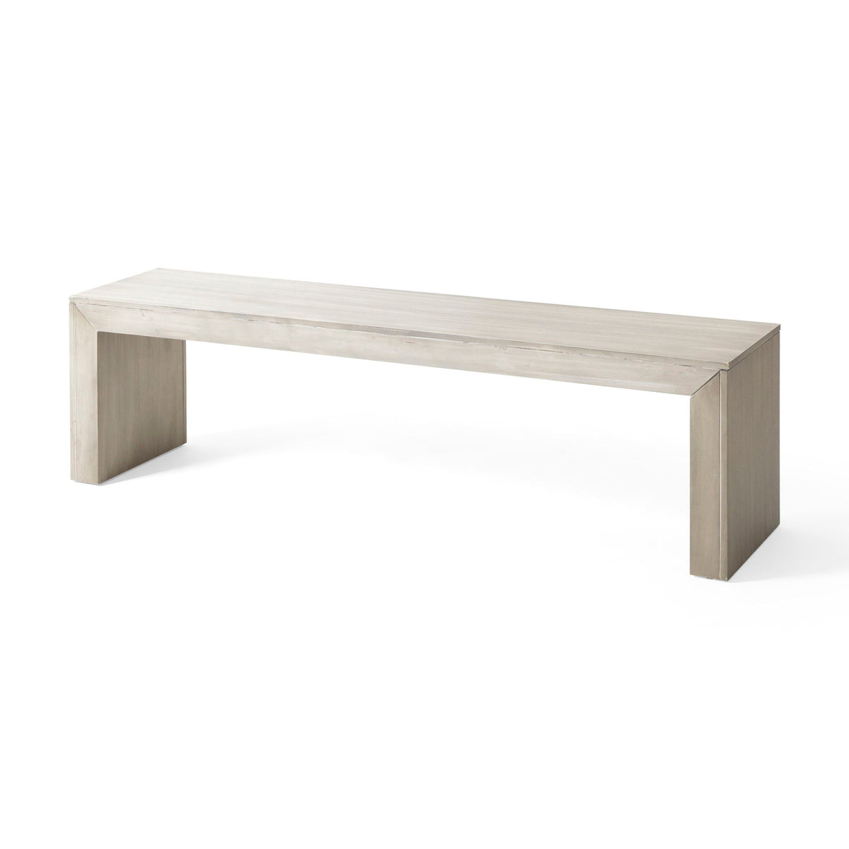 Acacia Wood Dining Bench with Farmhouse Style - Gray