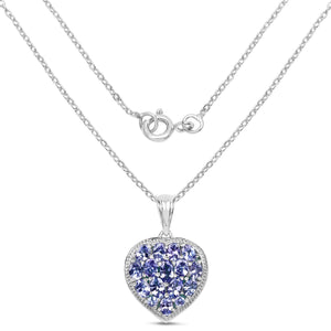 9.79 Carat Genuine Amazonite & Tanzanite .925 Sterling Silver Pendant