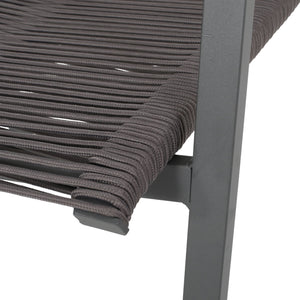 Outdoor Modern Aluminum Dining Chair Set With Rope Sea (Set of 2)