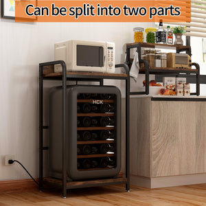 Vintage 4-Tier Mini Fridge Stand with Storage
