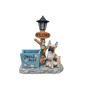 French Bulldog Family Planter Statue