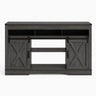 Farmhouse TV Stand With Sliding Barn Doors & Adjustable Storage