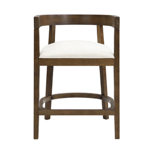 Modern Rubberwood Counter Stool Set With Upholstered Seats