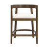 Modern Rubberwood Counter Stool Set With Upholstered Seats