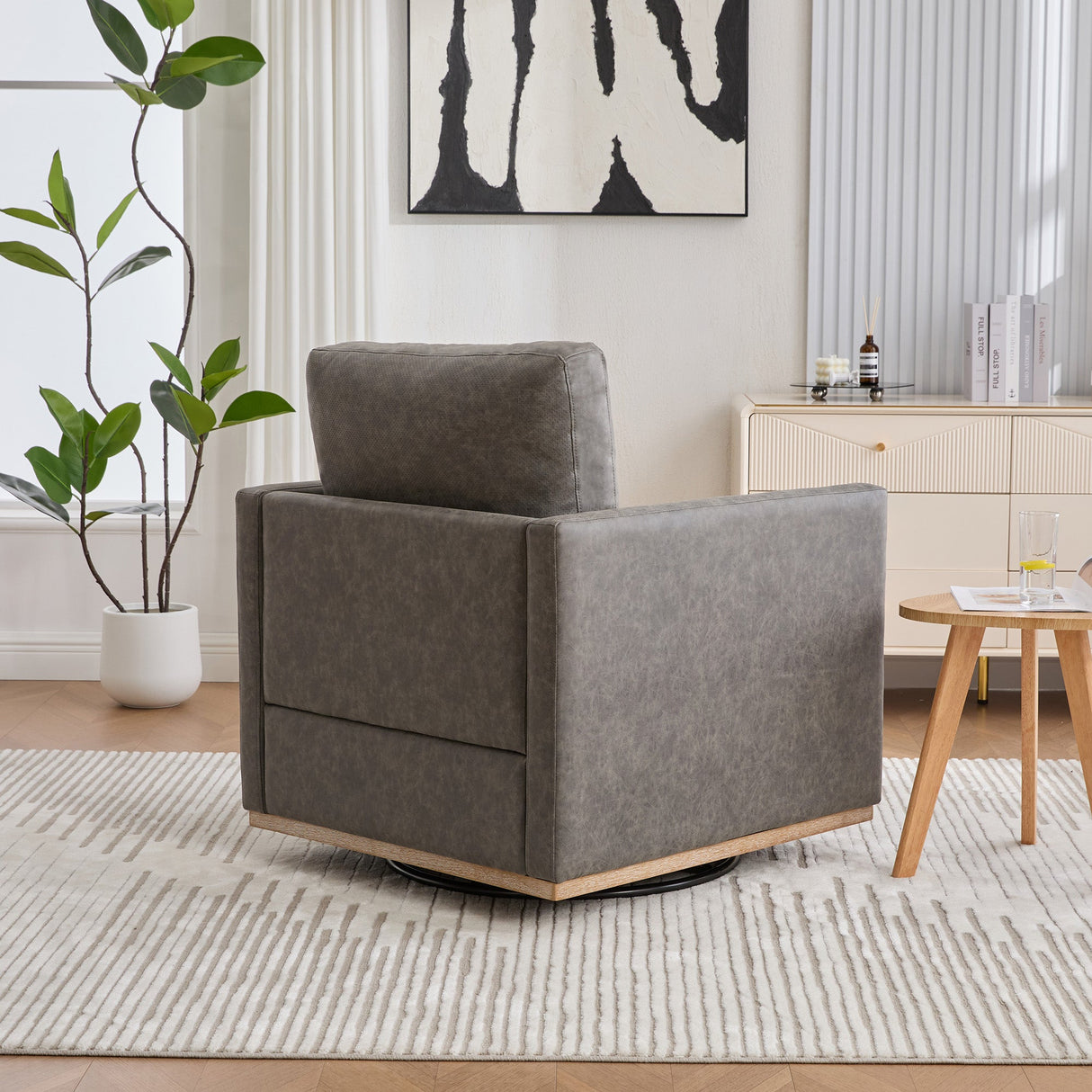 Thornfield Upholstered Square Swivel Accent Chair