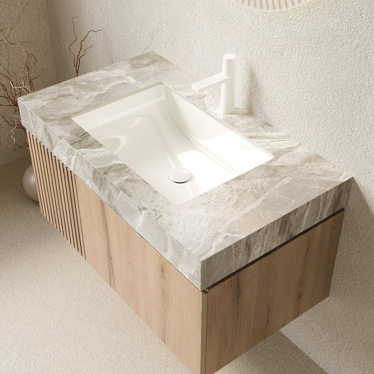 MURI 36" Bathroom Vanity with Sink, Floating Wall-Mounted Cabinet