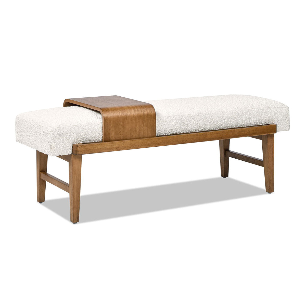 Billie - Modern Telephone Bench With Sliding Shelf - Ivory White