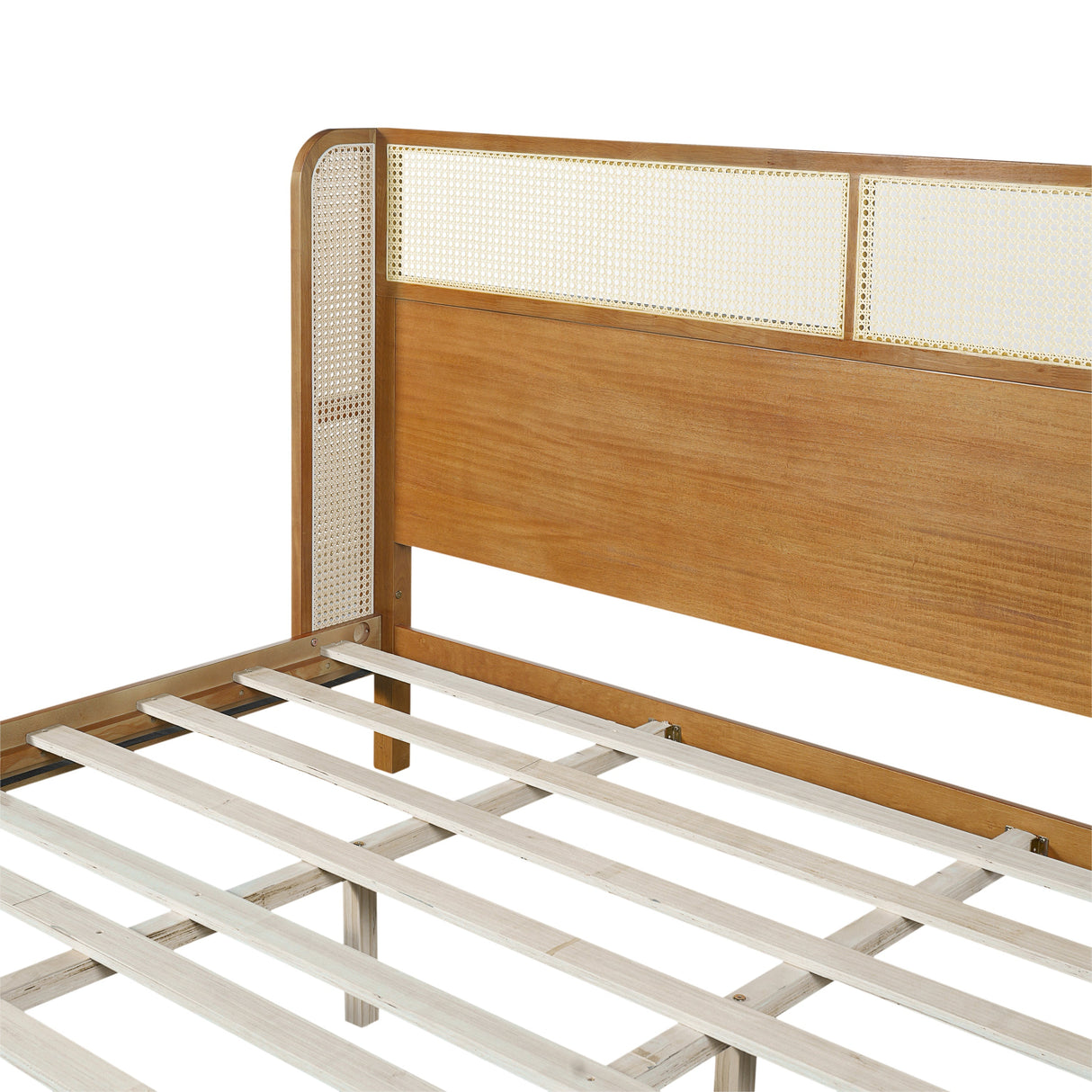 Premium Rubber Wood Platform Bed Frame with Headboard