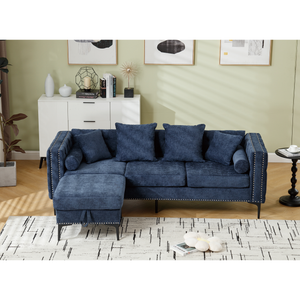 Modern Lounge Chenille Sectional Sofa