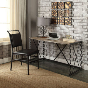 Jodie - Console Table (Same 92248) - Rustic Oak & Antique Black
