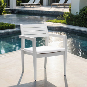 Outdoor Patio Aluminum Stationary Dining Chairs 4PCs with Outdoor-Grade Sunbrella Fabric Cushions