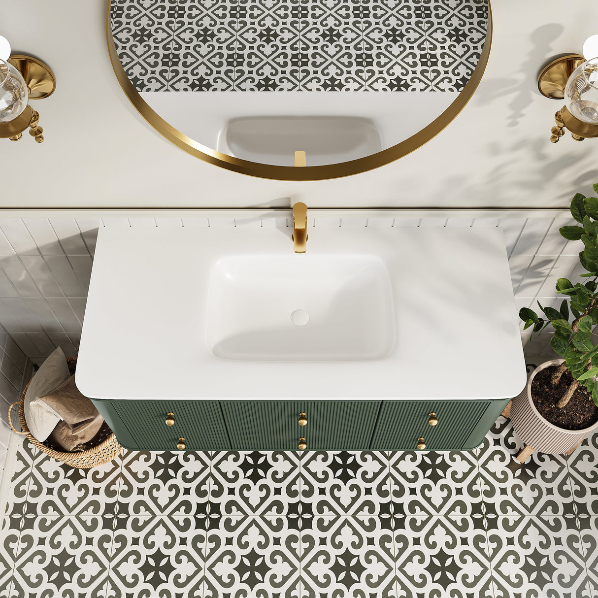 48" Wall Mounted & Floating Single Bathroom Vanity