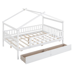 House Bed With 2 Drawers